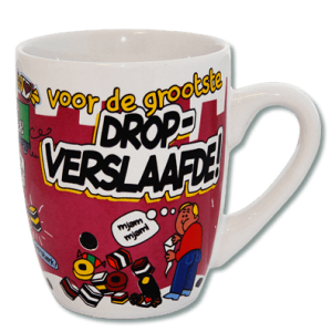 Cartoon Mok- Drop verslaafde