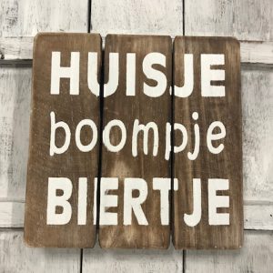 Tekstbord antique : Huisje boompje biertje