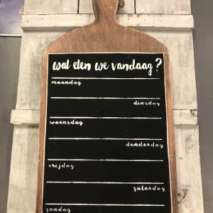 Houten decoratiebord Wat eten we vandaag?