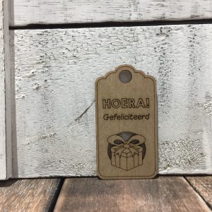 Label hoera gefeliciteerd